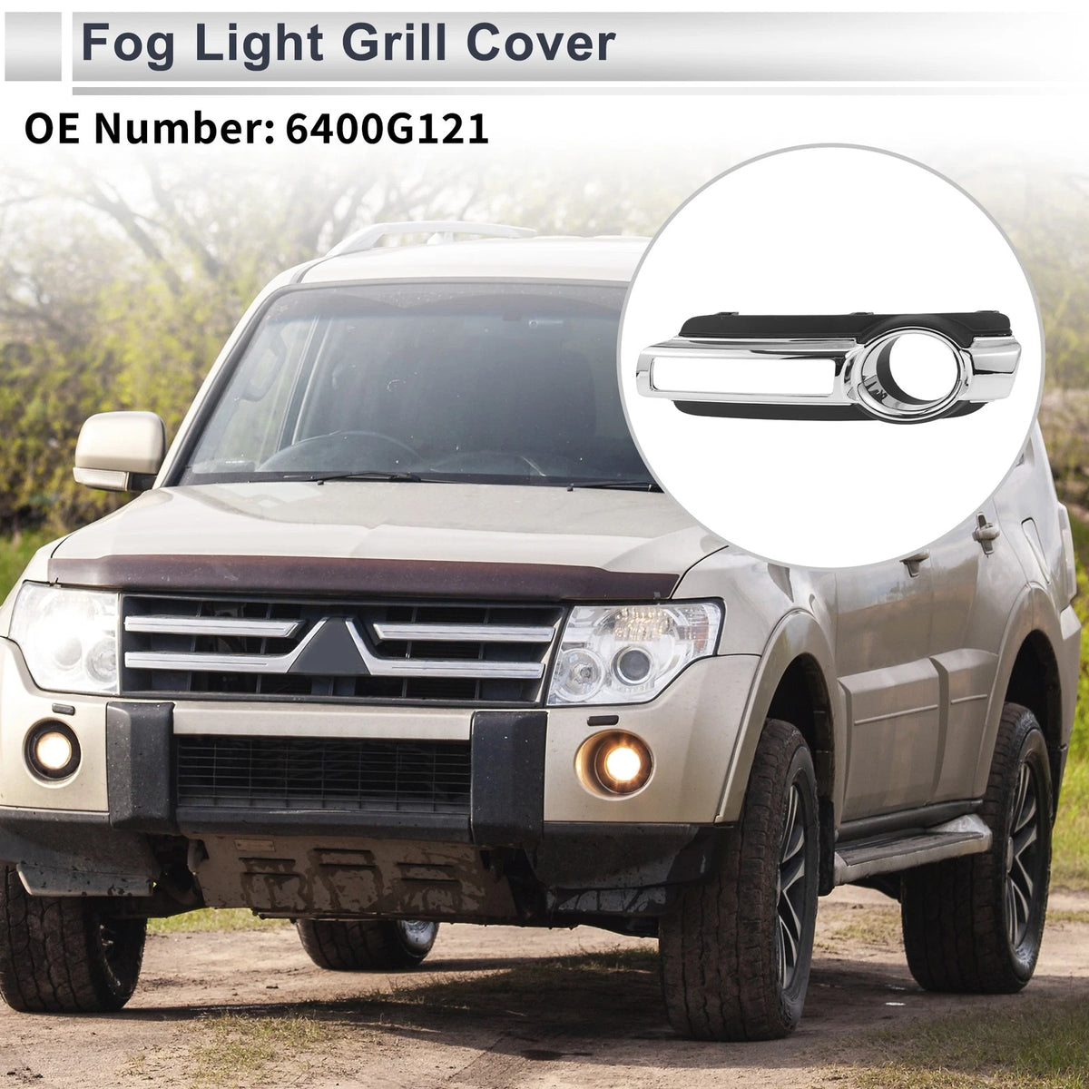 Front Left Fog Light Grill Replacement for Mitsubishi Montero (2015–2016)