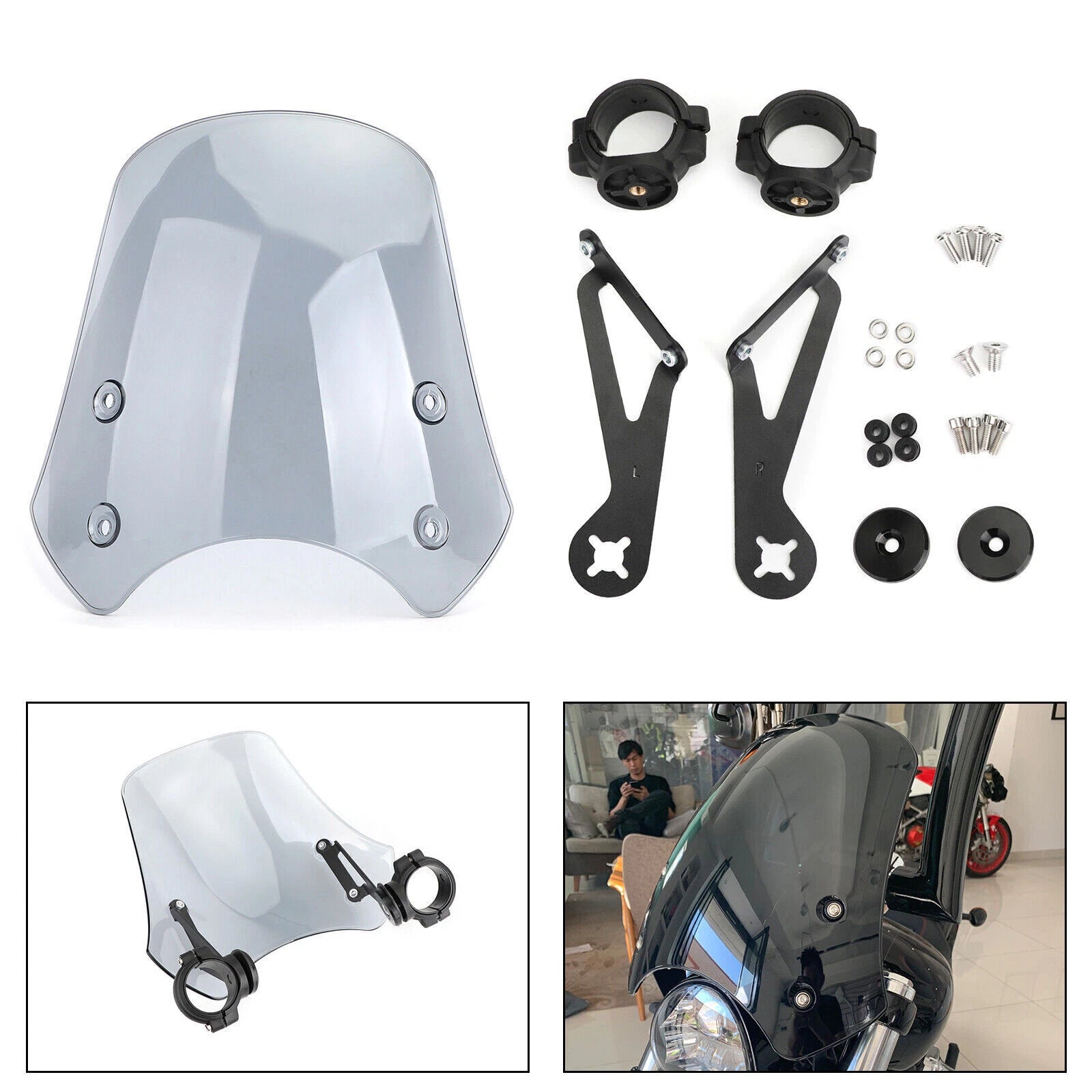ABS Motorcycle Windscreen for Harley Dyna Softail (T9)