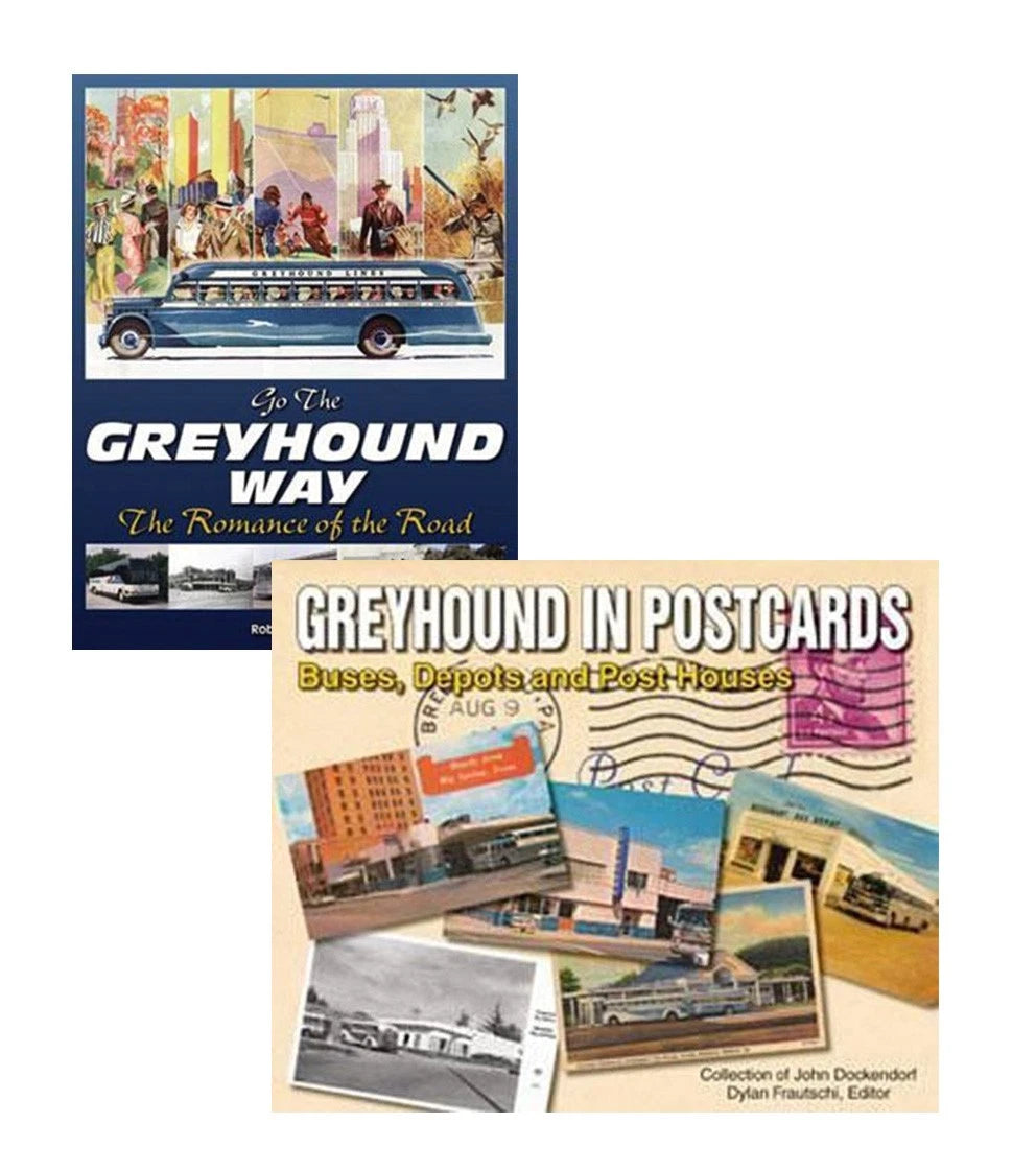 2 Book Set: Go The Greyhound Way & Greyhound In Postcards