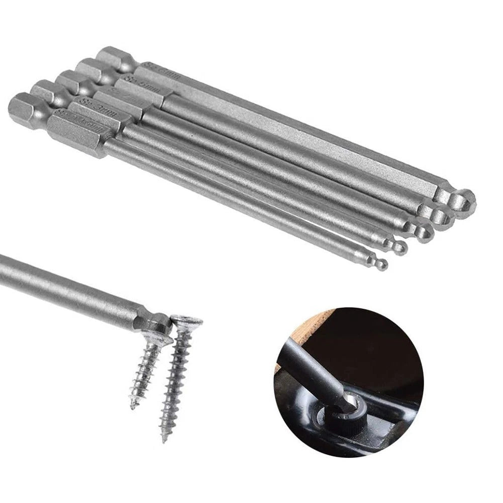 Set of 5 Hex Shank Screwdriver Bits 2.5mm/3mm/4mm/5mm/6mm