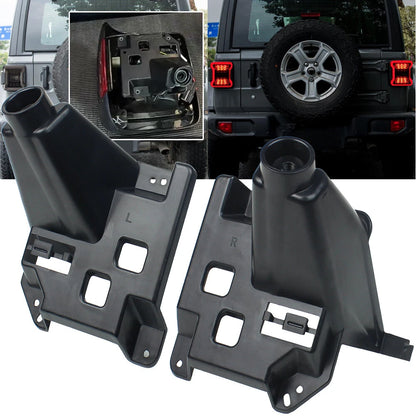 2X Black Rear Taillight Bracket for Jeep Wrangler JL (2018–2019)