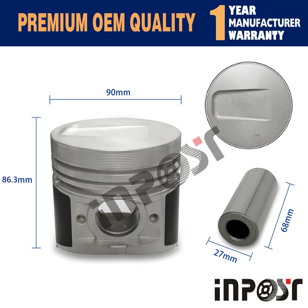 4X Piston with Ring Set for Mitsubishi K4N Engine