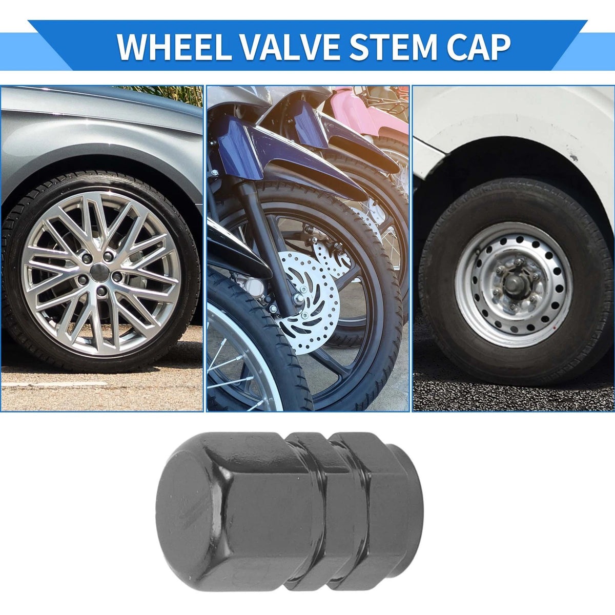 Tire Valve Stem Caps Replacement for Car Truck SUV Bike RV 10x17mm (8 Pack)