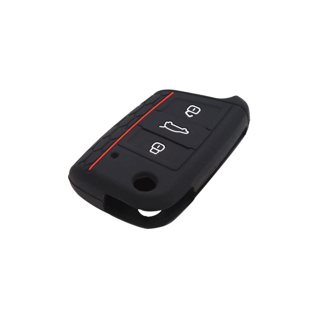 Silicone 3 Button Remote Key Cover Shell for Volkswagen and Skoda (2009–2024)