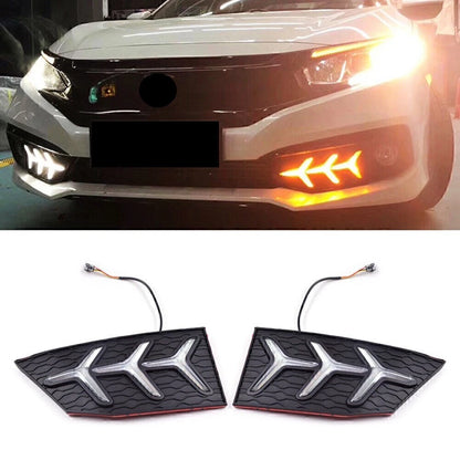 2X DRL LED Daytime Running Light with Turn Signal for Honda Civic (2019–2021)