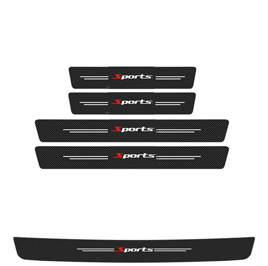 4 Pcs Car Door Scuff Sill Cover Panel Step Protector Bumper Corner Non-slip Pad
