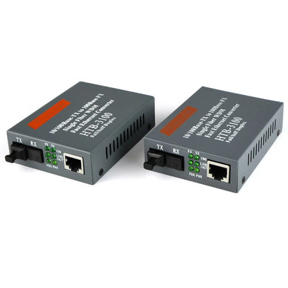 2Pcs Ethernet to Fiber Optic Media Converter for Singlemode 25Km