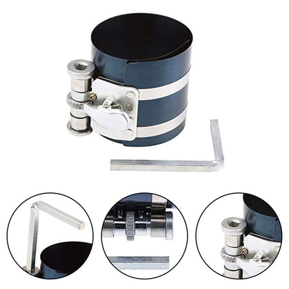 75mm Wide Piston Ring Clamp Band Adjustable 53mm to 125mm Diameter