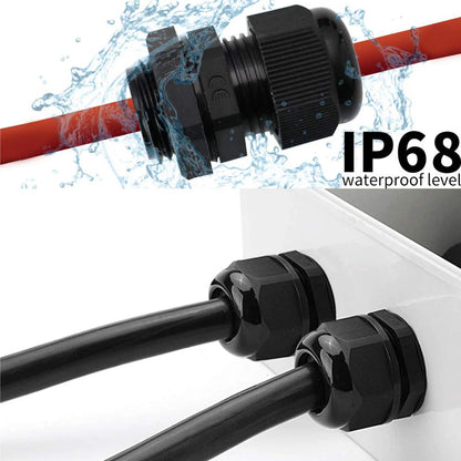 38X Waterproof Cable Gland Kit IP68 Joints Adjustable Locknut