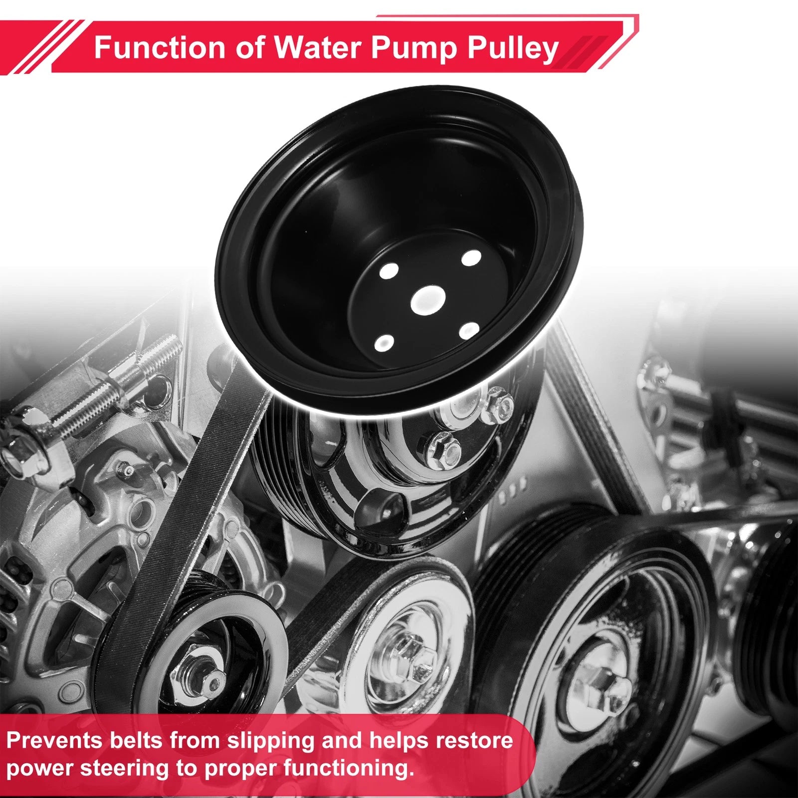 Water Pump Pulley Single Groove Replacement for Chevy SBC Small Block (262–267)