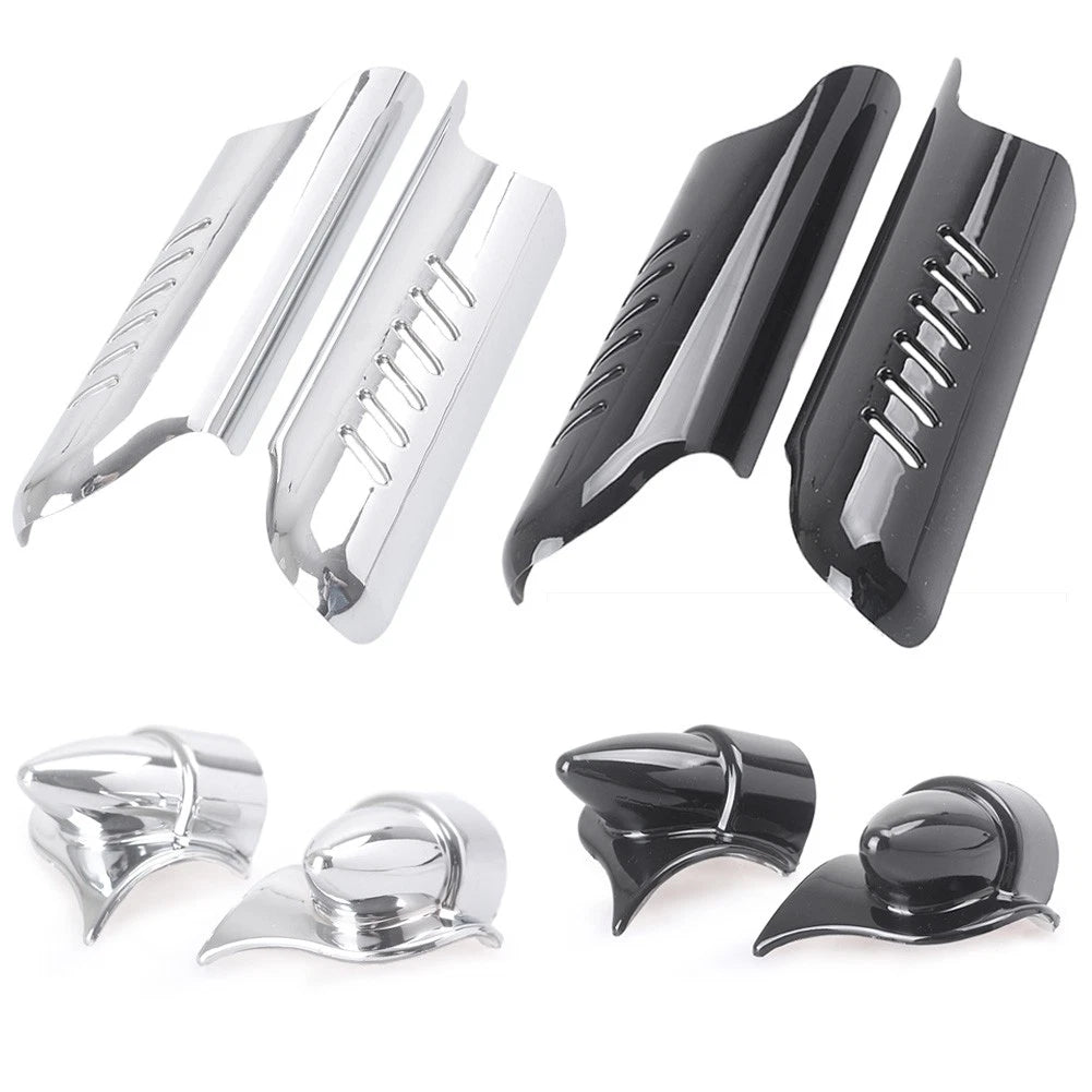 2X Fork Lower Leg Deflector Shield Cover for Harley Touring Road King Classic (2008–2013)