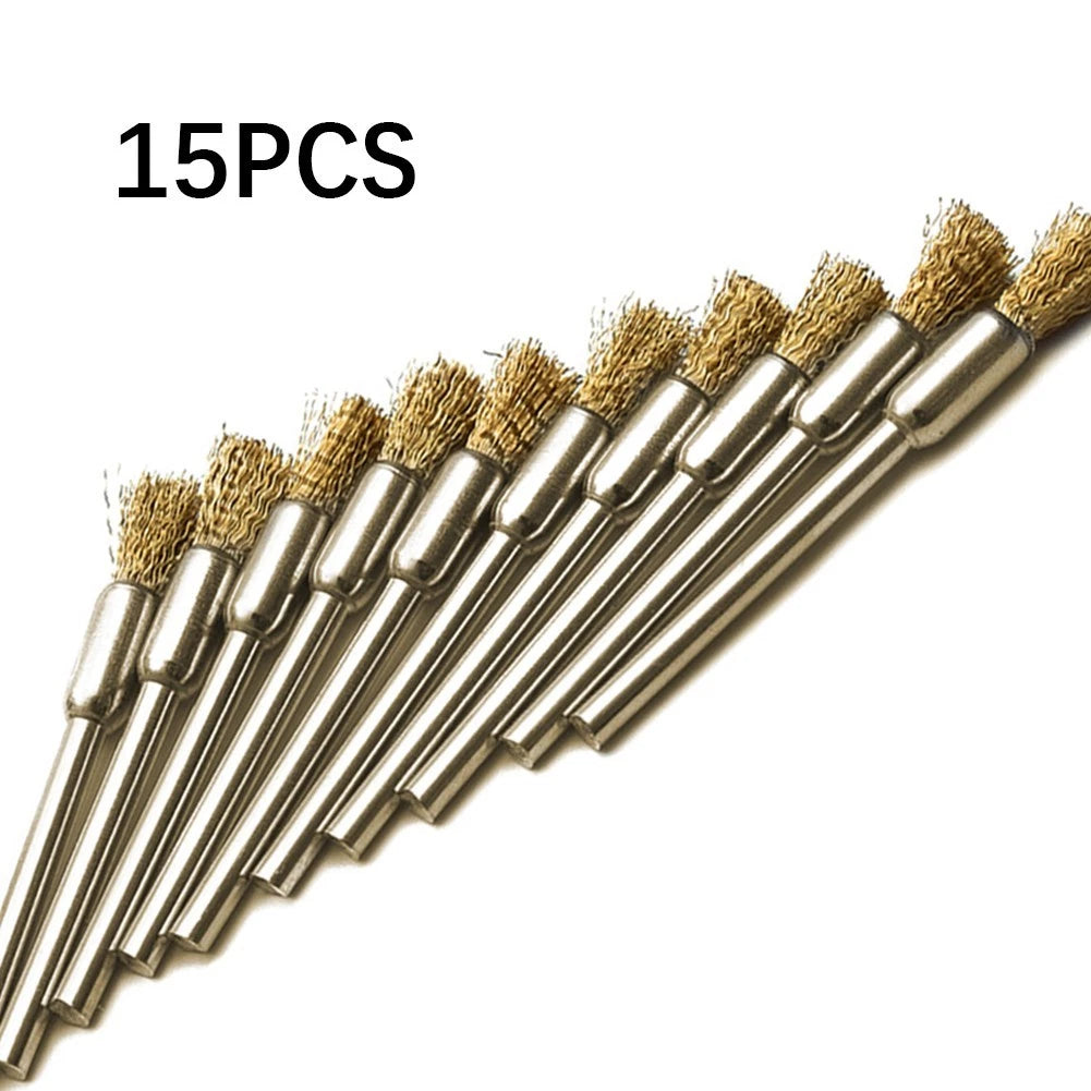 15pcs Brass Wire Brush Set for Rotary Tool