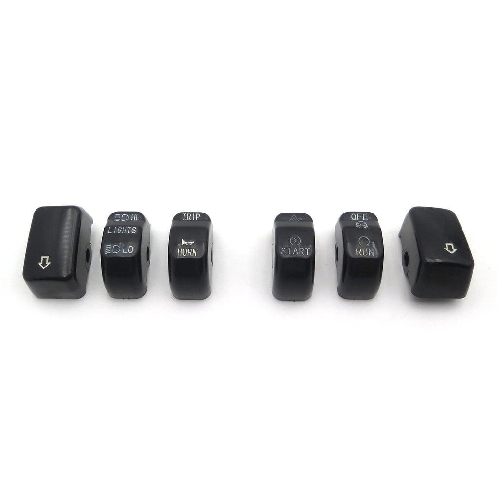 Black Hand Controls Switch Button Covers for Harley Davidson Softail (2011)