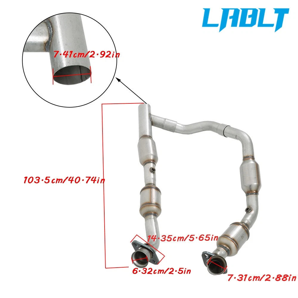 Y Pipe Catalytic Converter Set for Ford E150 E250 E350 Super Duty 2005–2008