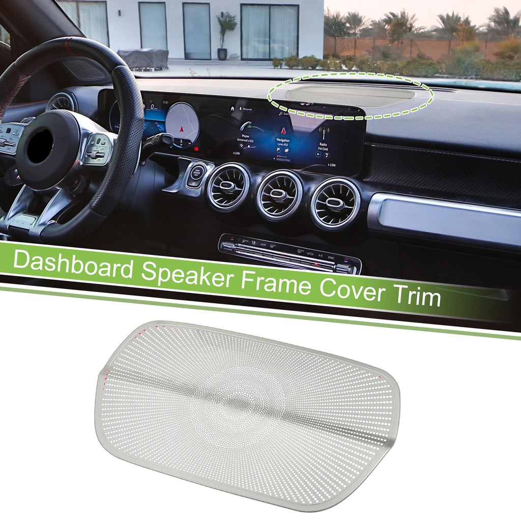 Dashboard Speaker Frame Cover Trim for Mercedes Benz GLB (2020–2022) Silver Tone