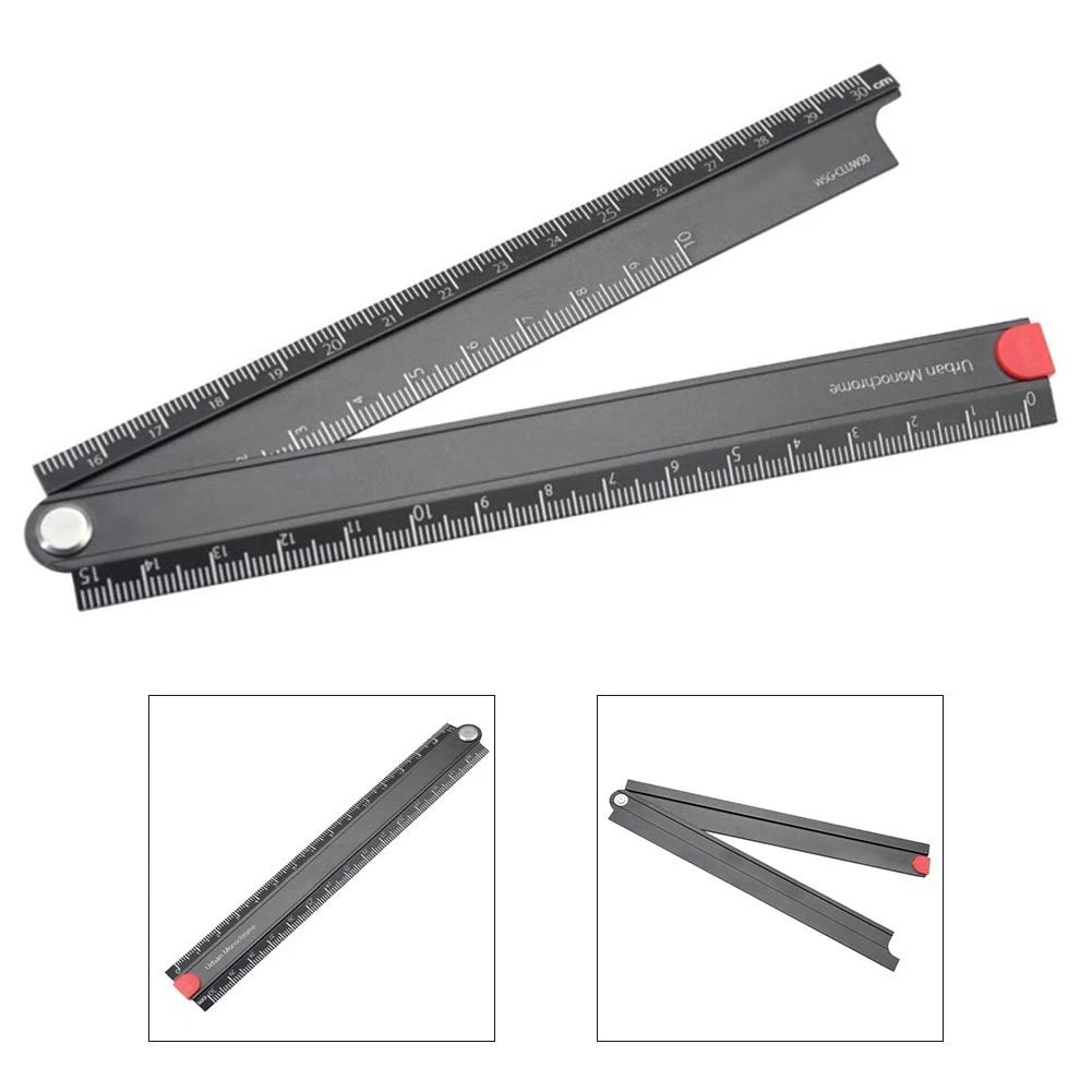 Folding Ruler 300mm Metal Measurement Tool for Various Uses
