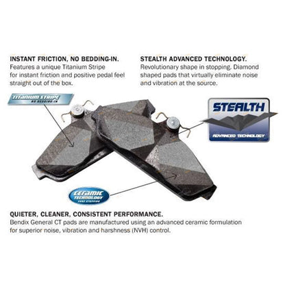 Bendix GCT Rear Brake Pads for Commodore VB VC VG VH VK VL VN VP VQ VR VS (1978–2000)