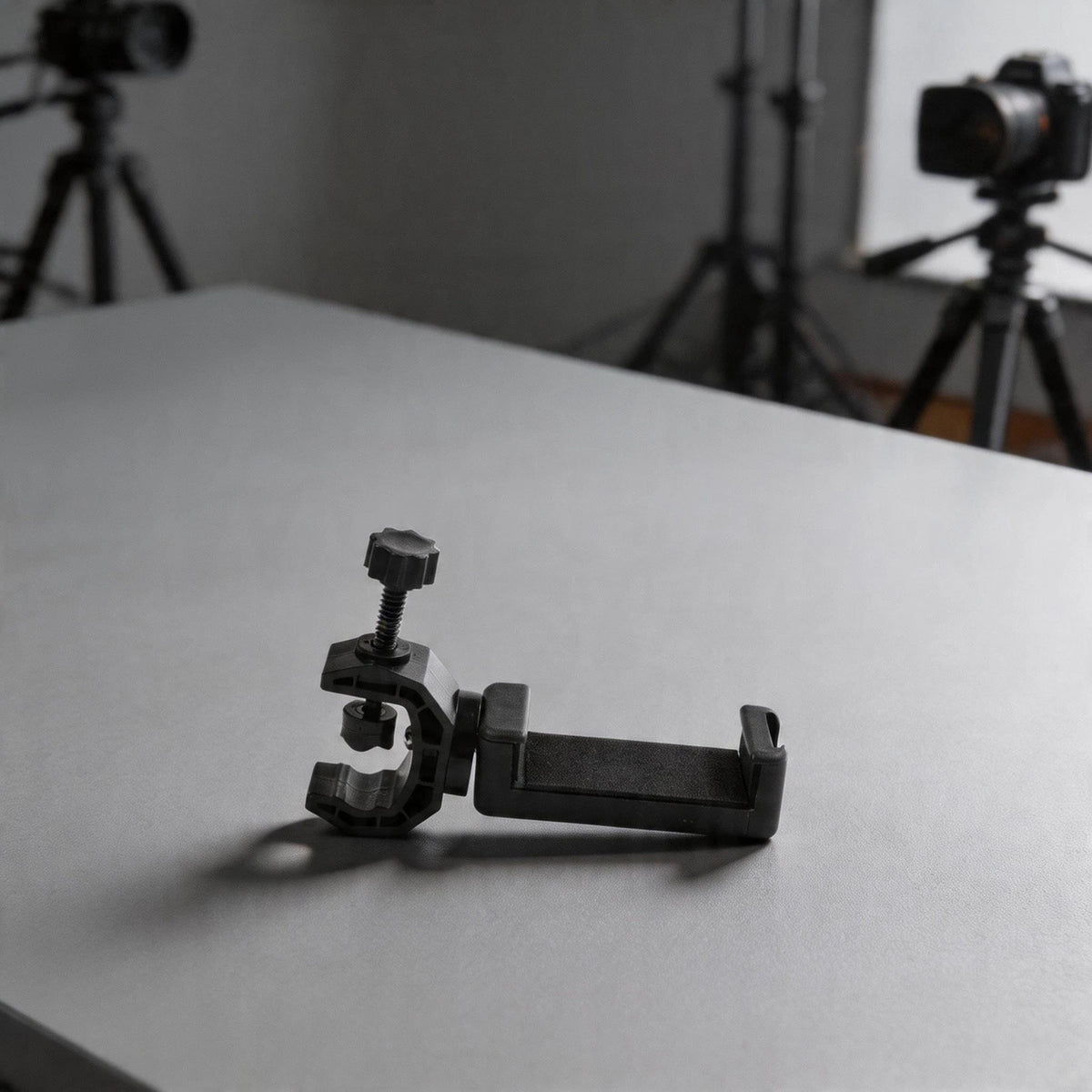 Tripod Phone Holder for Microphone Stand Mounts (Multi Device Compatibility)