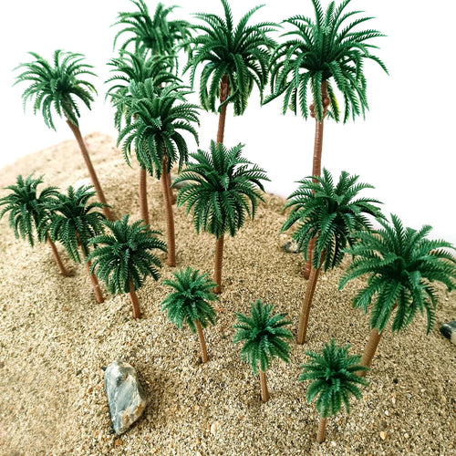 10pcs Palm Trees for Model Railroad Park Scene Landscape