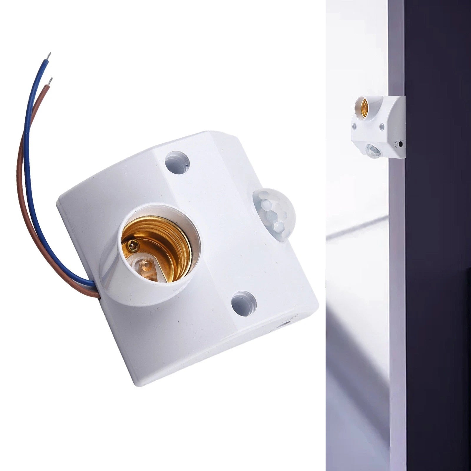 PIR Motion Sensor Light Socket for E27 Bulb AC110-240V