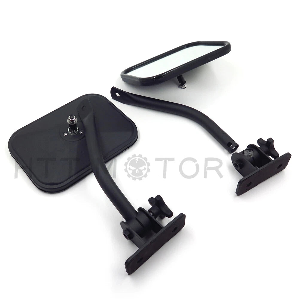 Pair Quick Release Rectangular Mirrors for Jeep Wrangler TJ JK (1997–2017)