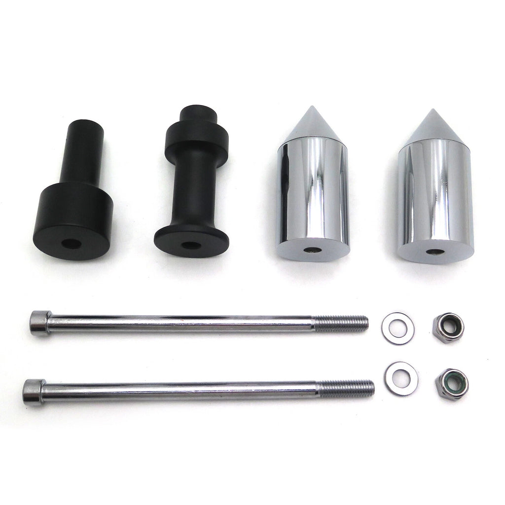 Chrome Spike Frame Slider Crash Protector for Kawasaki Z1000 (2003–2006)