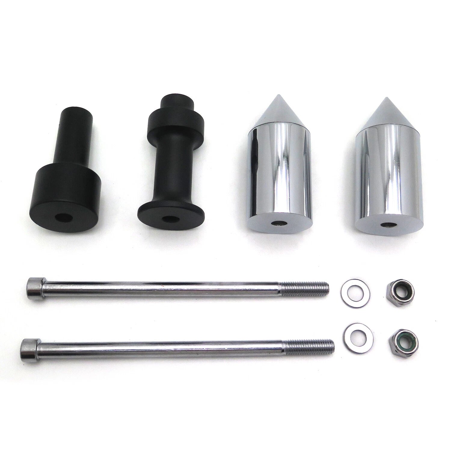 Chrome Spike Frame Slider Crash Protector for Kawasaki Z1000 (2003–2006)