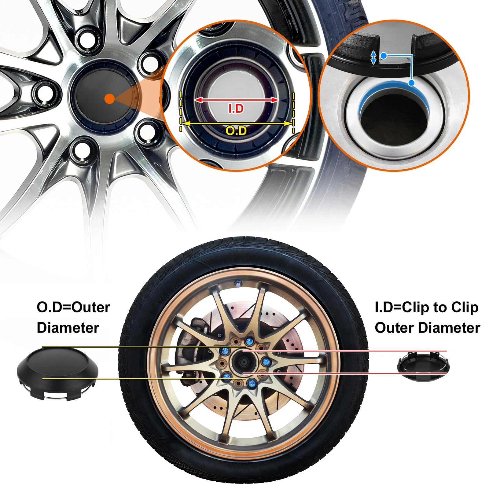 Universal Wheel Center Hub Cap 102mm Matte Black (Fits )