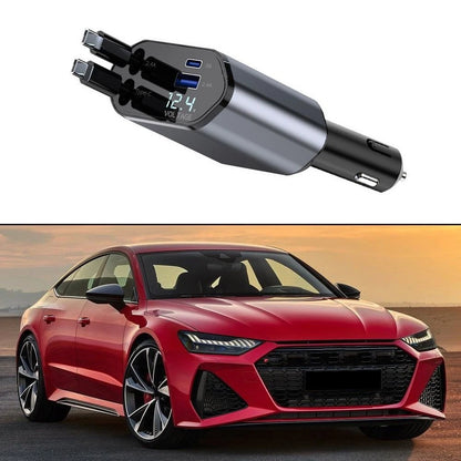 Retractable Dual Port Car Phone Charger for Universal Use (2010–2023)