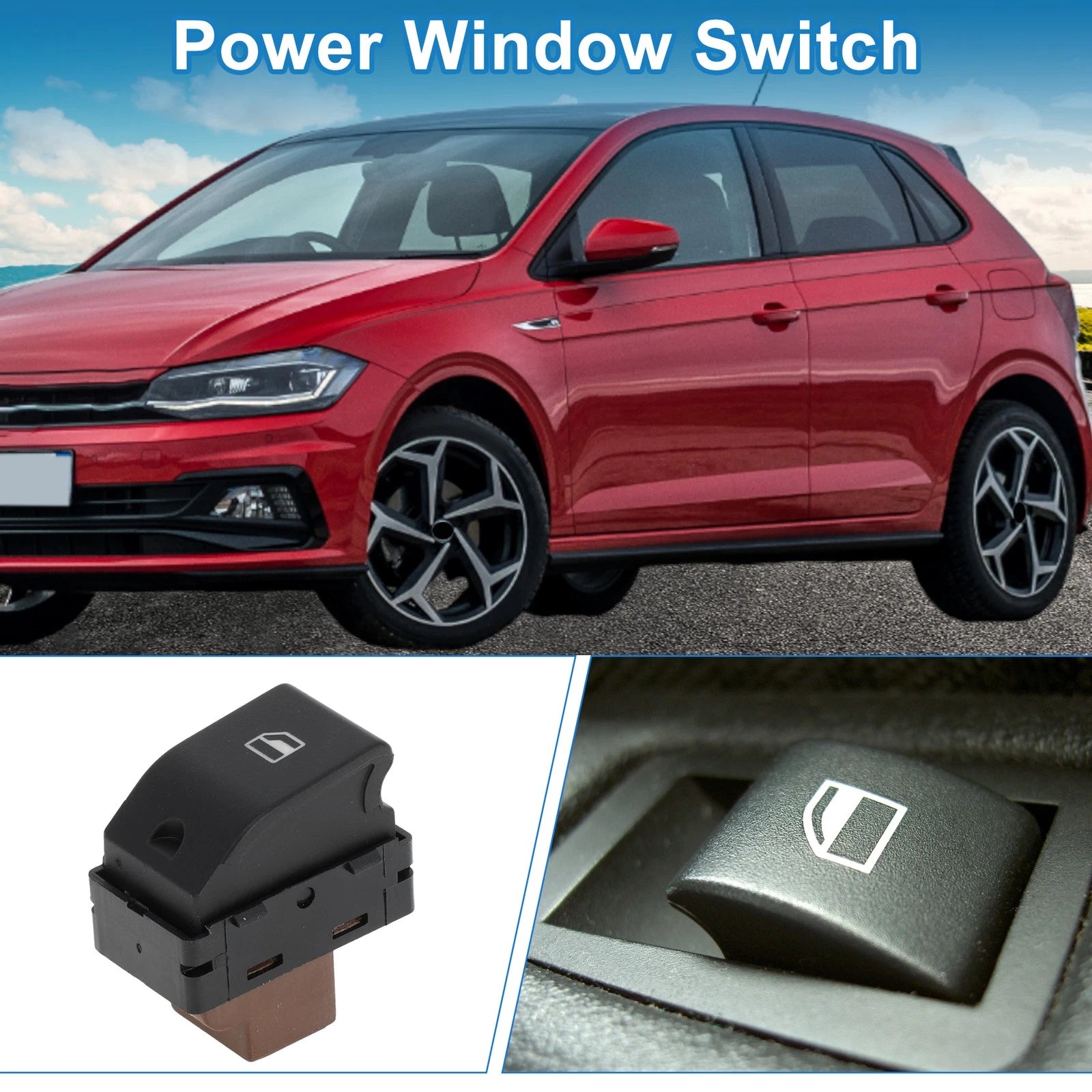 Rear Passenger Side Power Window Switch for Volkswagen Polo Fox (2005–2018)