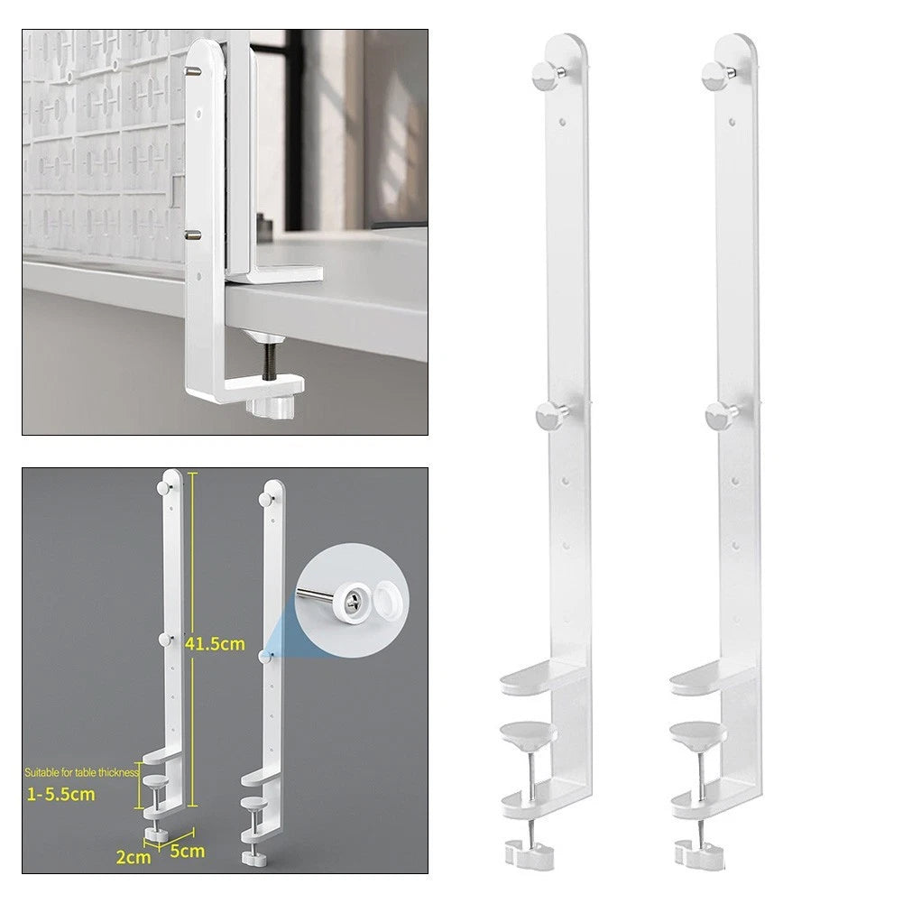 2 Metal Fixing Brackets for Desktops and Pegboards