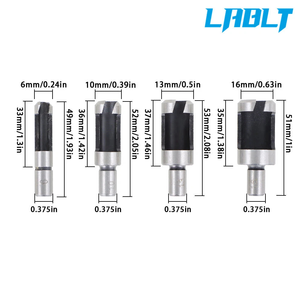 8Pcs Carbon Steel Drill Bit Set for Wood Plug Dowel Maker