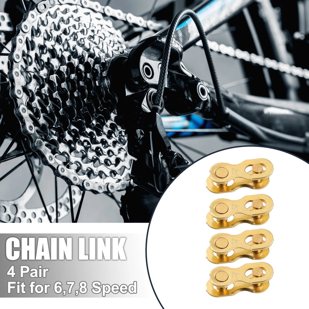 6 7 8 Speed Gold Tone Chain Master Link Connectors Pair for Bike Bicycle (4)