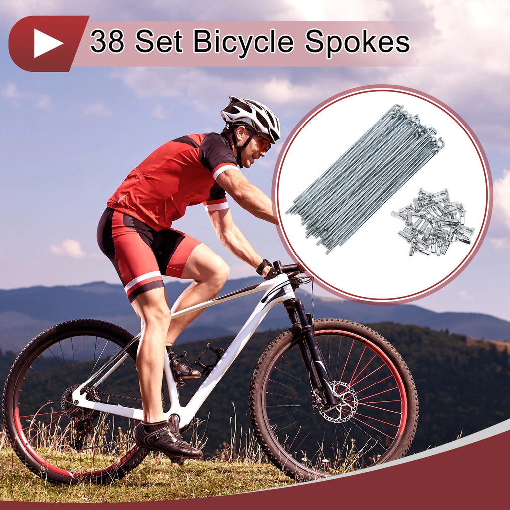 Bicycle Spokes 133mm Carbon Steel Galvanized Replacement for 12G Wheels