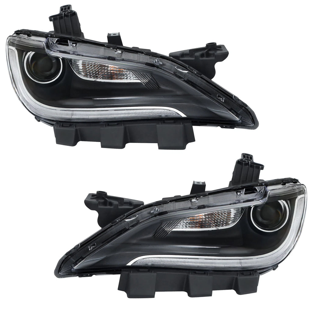 Set of 2 Halogen Headlights with LED DRL for Chrysler 200 (2015–2017)