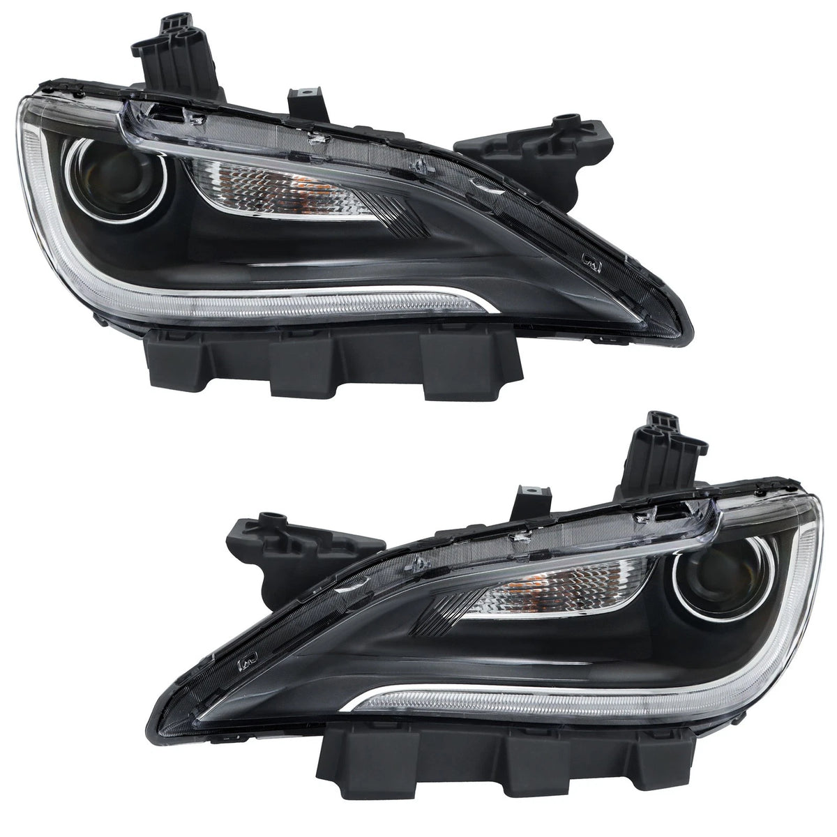 Set of 2 Halogen Headlights with LED DRL for Chrysler 200 (2015–2017)