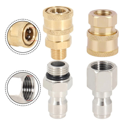 Set of 4 Quick Release Brass Connectors for Pressure Washer