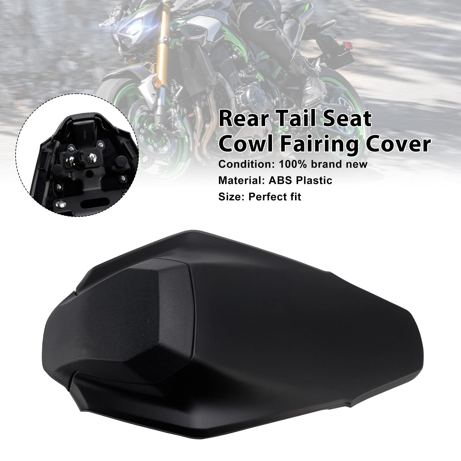Rear Tail Seat Cowl Fairing Cover for Kawasaki Z900 Z900SE (2025–2026) Matte Black