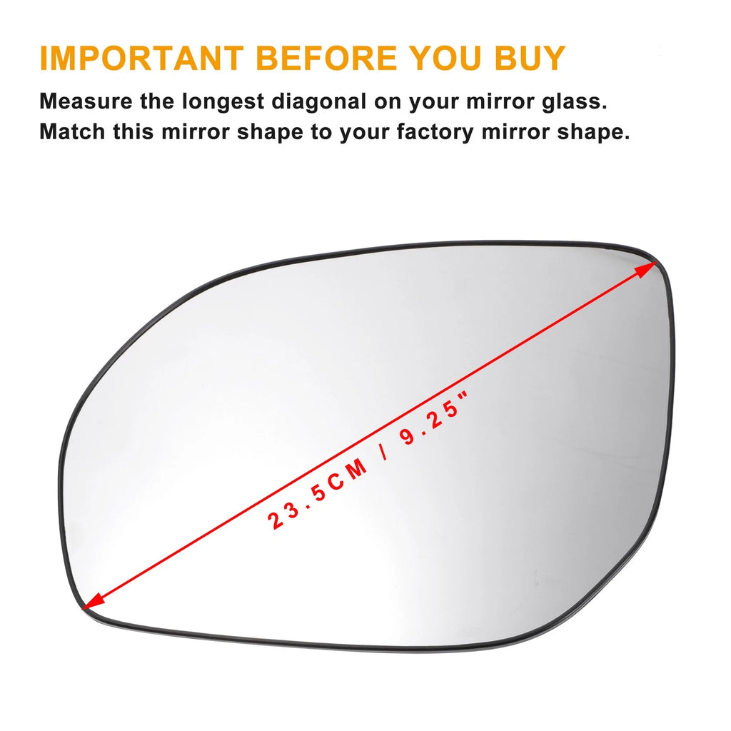 Heated Mirror Glass Left Side for Hyundai Santa Fe (2013–2016)