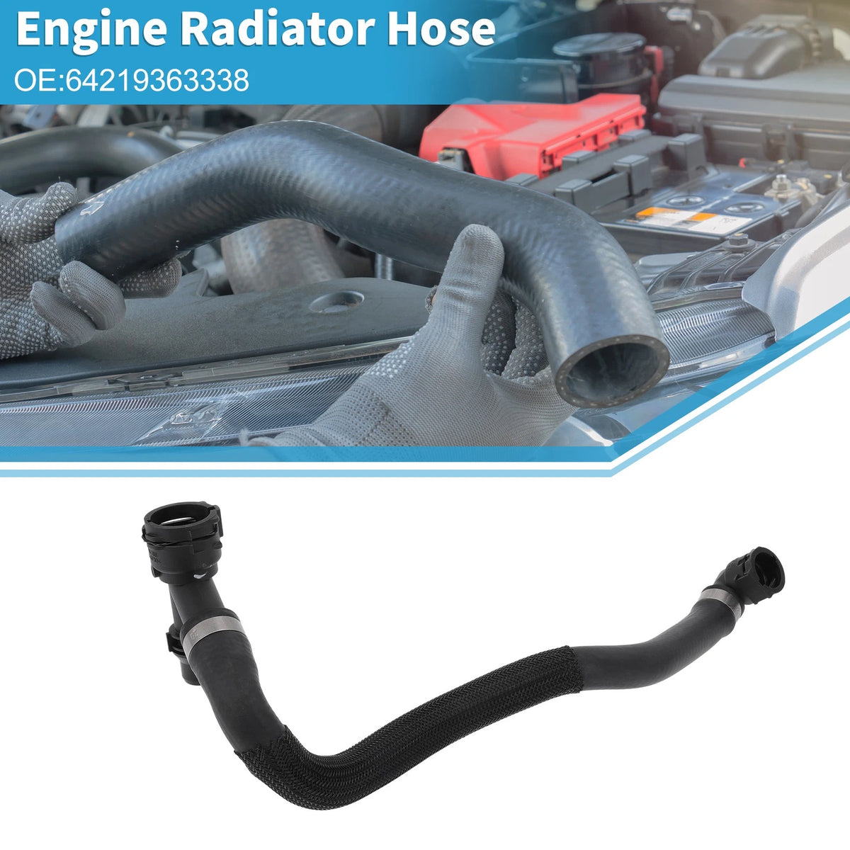 Engine Radiator Hose Replacement for BMW 230i 2.0L (2017–2020) Rubber Black