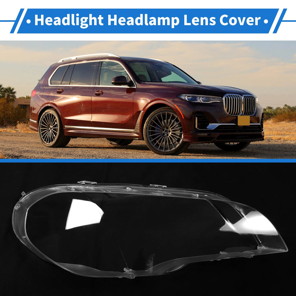 1 Pcs Headlight Lens Cover for BMW X5 E70 (2008–2013) PC Clear