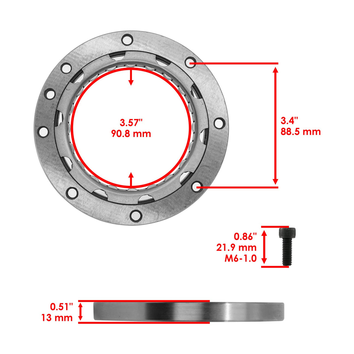 Starter Clutch with Gasket for Yamaha V Star 1100 Custom XVS1100 (2000–2009)