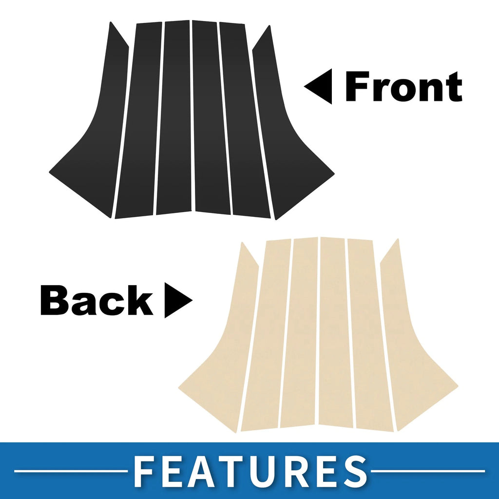 6pcs Door Pillar Window Trim for Ford Focus (2008–2011) Black