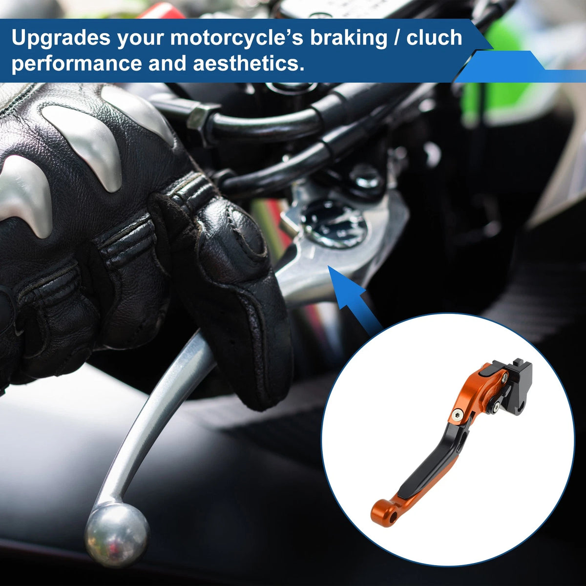 Brake Clutch Levers for Kawasaki Ninja 650R (2009–2016) - Orange Head Black Handle