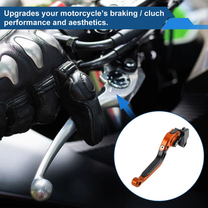 Brake Clutch Levers for Kawasaki Ninja 650R (2009–2016) - Orange Head Black Handle