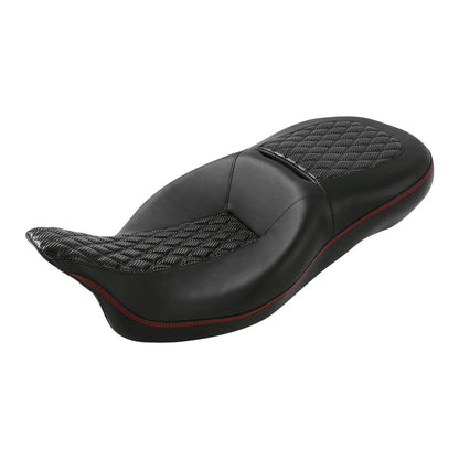 2X Black Red Driver Passenger Seat for Harley Electra Street Glide (2009–2023)