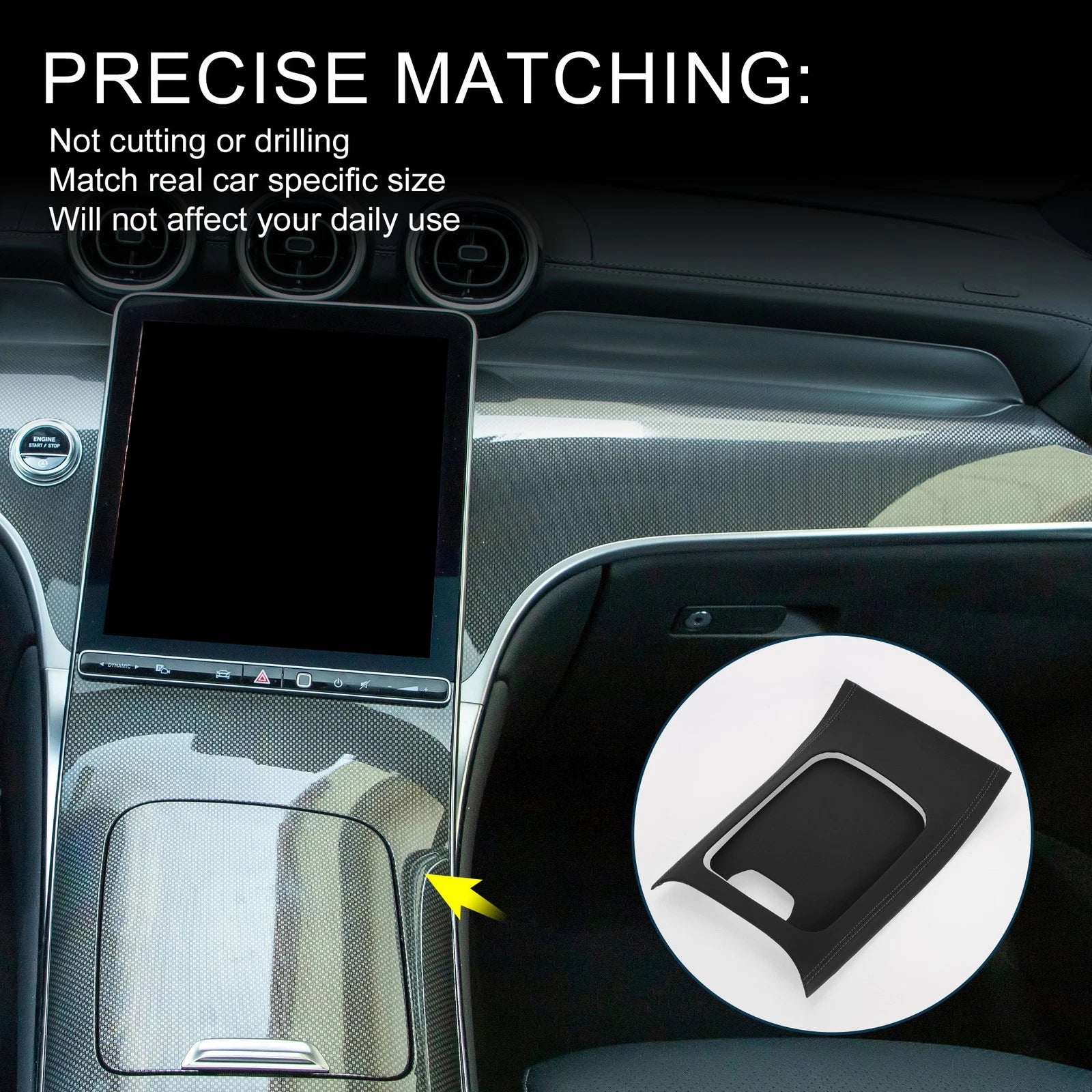 Center Console Panel Sticker Black 1 Set for Mercedes-Benz GLC X254 (2023–2024)