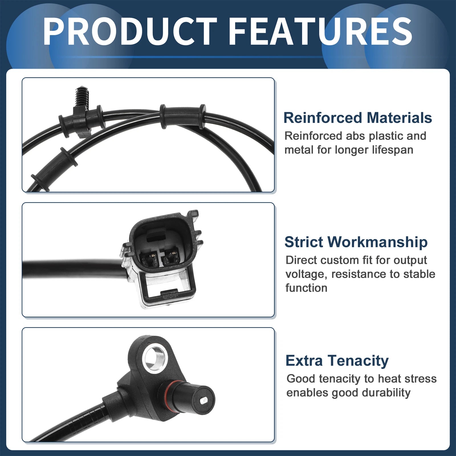 ABS Wheel Speed Sensor Front for Dodge Ram 3500 (2011–2018)