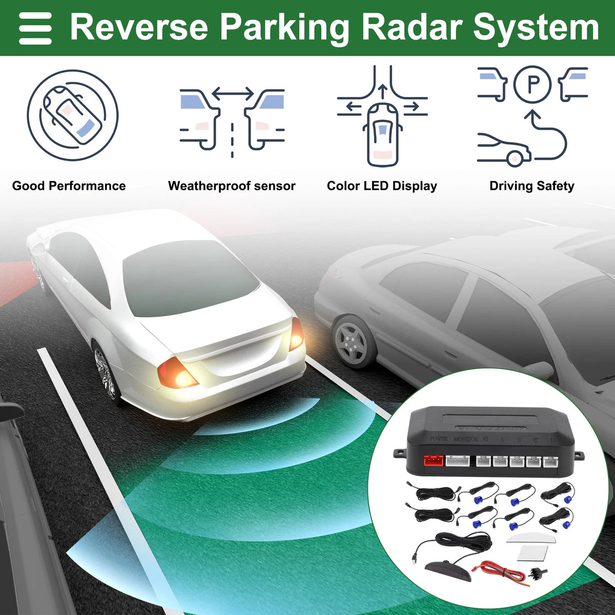 Set of 6 Reverse Parking Sensors for