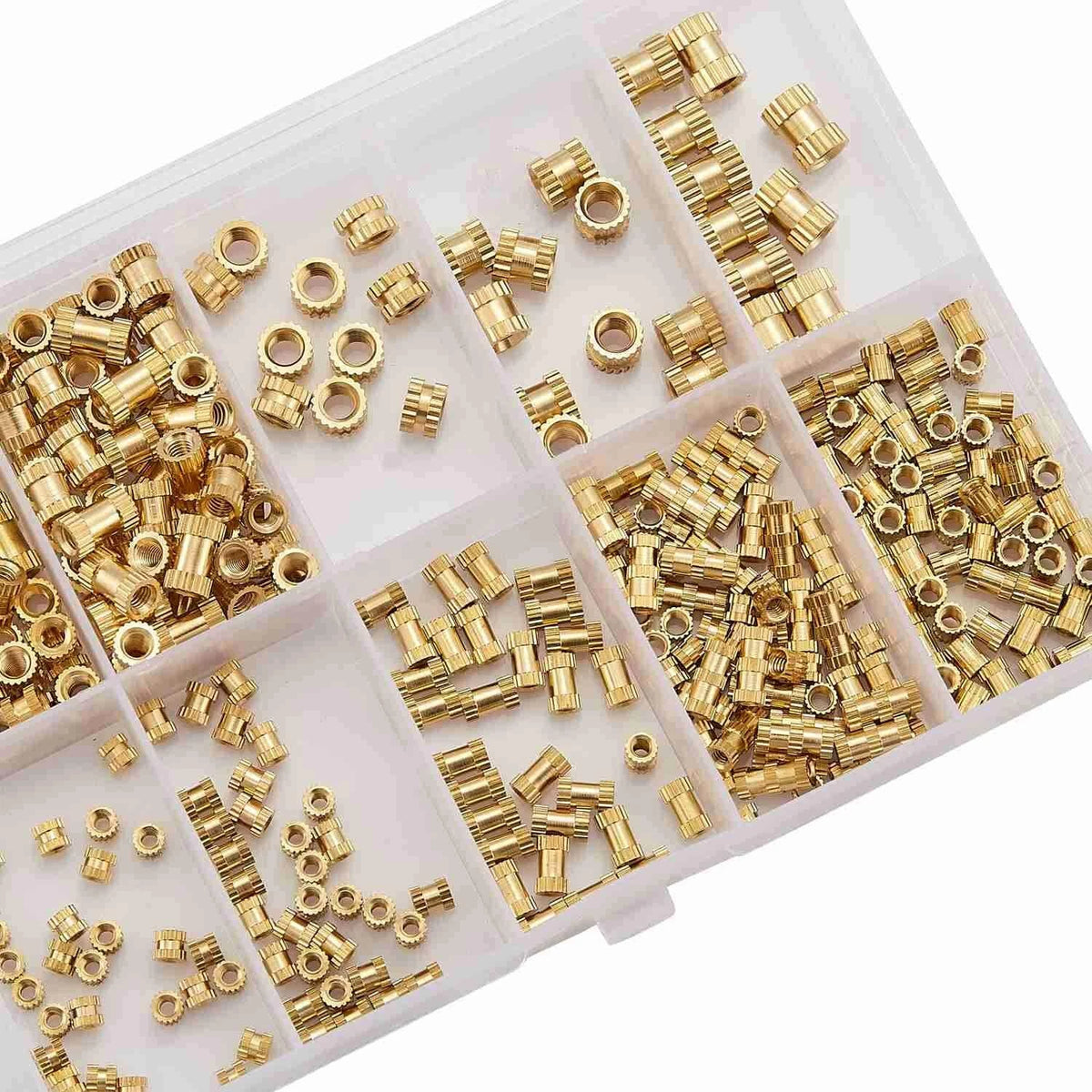 600Pcs Brass Threaded Insert Nuts Assortment Kit for Automotive (AU)